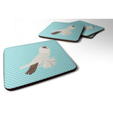 Caroline'S Treasures German Helmet Pigeon Blue Check Decorative Coasters, 3.5, Multicolor