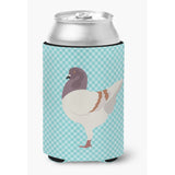 Caroline'S Treasures German Modena Pigeon Blue Check Decorative Can Hugger, Multicolor