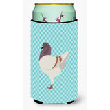 Caroline'S Treasures German Modena Pigeon Blue Check Decorative Can Hugger, Tall Boy, Multicolor