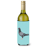 Caroline'S Treasures Racing Pigeon Blue Check Decorative Bottle Hugger, 750 Ml, Multicolor