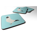 Caroline'S Treasures Nun Pigeon Blue Check Decorative Coasters, 3.5, Multicolor