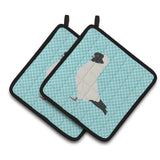 Caroline'S Treasures Nun Pigeon Blue Check Decorated Pot Holder, 7.5 X 7.5