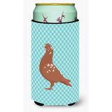 Caroline'S Treasures African Owl Pigeon Blue Check Decorative Can Hugger, Tall Boy, Multicolor