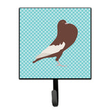 Caroline'S Treasures English Pouter Pigeon Blue Check Wall Hook, Small, Multicolor