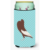 Caroline'S Treasures English Pouter Pigeon Blue Check Decorative Can Hugger, Tall Boy, Multicolor