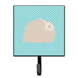 Caroline'S Treasures Fluffy Angora Rabbit Blue Check Wall Hook, Small, Multicolor