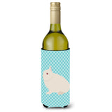 Caroline'S Treasures Hermelin Rabbit Blue Check Decorative Bottle Hugger, 750 Ml, Multicolor