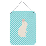 Caroline'S Treasures New Zealand White Rabbit Blue Check Metal Print, 16Hx12W, Multicolor