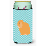 Caroline'S Treasures Holland Lop Rabbit Blue Check Decorative Can Hugger, Tall Boy, Multicolor
