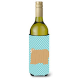 Caroline'S Treasures Lincoln Longwool Sheep Blue Check Decorative Bottle Hugger, 750 Ml, Multicolor