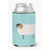 Caroline'S Treasures Scottish Blackface Sheep Blue Check Decorative Can Hugger, Multicolor