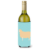 Caroline'S Treasures English Leicester Longwool Sheep Blue Check Decorative Bottle Hugger, 750 Ml, Multicolor