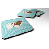 Caroline'S Treasures Jacob Sheep Blue Check Decorative Coasters, 3.5, Multicolor
