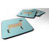 Caroline'S Treasures Hampshire Down Sheep Blue Check Decorative Coasters, 3.5, Multicolor