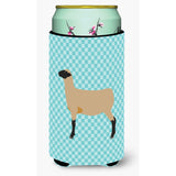 Caroline'S Treasures Hampshire Down Sheep Blue Check Decorative Can Hugger, Tall Boy, Multicolor