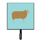 Caroline'S Treasures East Friesian Sheep Blue Check Wall Hook, Small, Multicolor