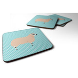 Caroline'S Treasures Kerry Hill Sheep Blue Check Decorative Coasters, 3.5, Multicolor