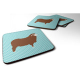 Caroline'S Treasures Merino Sheep Blue Check Decorative Coasters, 3.5, Multicolor