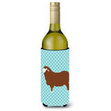 Caroline'S Treasures Merino Sheep Blue Check Decorative Bottle Hugger, 750 Ml, Multicolor