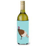 Caroline'S Treasures Bourbon Red Turkey Hen Blue Check Decorative Bottle Hugger, 750 Ml, Multicolor