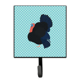Caroline'S Treasures Norfolk Black Turkey Blue Check Wall Hook, Small, Multicolor
