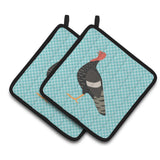 Caroline'S Treasures Marragansett Turkey Blue Check Decorated Pot Holder, 7.5 X 7.5