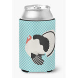 Caroline'S Treasures Royal Palm Turkey Blue Check Decorative Can Hugger, Multicolor