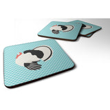 Caroline'S Treasures Royal Palm Turkey Blue Check Decorative Coasters, 3.5, Multicolor