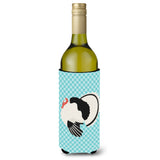 Caroline'S Treasures Royal Palm Turkey Blue Check Decorative Bottle Hugger, 750 Ml, Multicolor