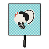 Caroline'S Treasures Royal Palm Turkey Blue Check Wall Hook, Small, Multicolor