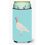 Caroline'S Treasures Beltsville Small White Turkey Hen Blue Check Decorative Can Hugger, Tall Boy, Multicolor