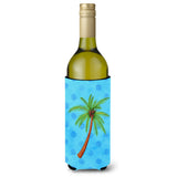 Caroline'S Treasures Palm Tree Blue Polkadot Beverage Insulator Hugger, 750 Ml, Multicolor
