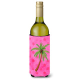 Caroline'S Treasures Palm Tree Pink Polkadot Beverage Insulator Hugger, 750 Ml, Multicolor