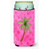Caroline'S Treasures Palm Tree Pink Polkadot Beverage Insulator Hugger, Tall, Multicolor