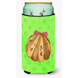 Caroline'S Treasures Sea Shell Green Polkadot Beverage Insulator Hugger, Tall, Multicolor