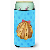 Caroline'S Treasures Sea Shell Blue Polkadot Beverage Insulator Hugger, Tall, Multicolor