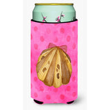 Caroline'S Treasures Sea Shell Pink Polkadot Beverage Insulator Hugger, Tall, Multicolor