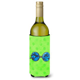 Caroline'S Treasures Sunglasses Green Polkadot Beverage Insulator Hugger, 750 Ml, Multicolor