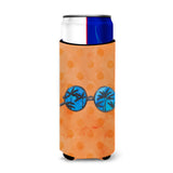 Caroline'S Treasures Sunglasses Orange Polkadot Beverage Insulator Hugger, Slim, Multicolor
