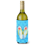 Caroline'S Treasures Flip Flops Blue Polkadot Beverage Insulator Hugger, 750 Ml, Multicolor