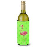 Caroline'S Treasures Flamingo Green Polkadot Beverage Insulator Hugger, 750 Ml, Multicolor