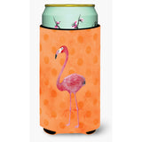 Caroline'S Treasures Flamingo Orange Polkadot Beverage Insulator Hugger, Tall, Multicolor