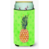 Caroline'S Treasures Pineapple Green Polkadot Beverage Insulator Hugger, Tall, Multicolor