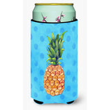 Caroline'S Treasures Pineapple Blue Polkadot Beverage Insulator Hugger, Tall, Multicolor