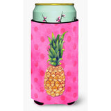 Caroline'S Treasures Pineapple Pink Polkadot Beverage Insulator Hugger, Tall, Multicolor