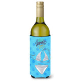 Caroline'S Treasures Bikini Swimsuit Blue Polkadot Beverage Insulator Hugger, 750 Ml, Multicolor