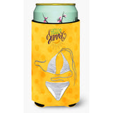 Caroline'S Treasures Bikini Swimsuit Yellow Polkadot Beverage Insulator Hugger, Tall, Multicolor