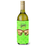 Caroline'S Treasures Beach Sunglasses Green Polkadot Beverage Insulator Hugger, 750 Ml, Multicolor