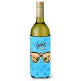 Caroline'S Treasures Beach Sunglasses Blue Polkadot Beverage Insulator Hugger, 750 Ml, Multicolor