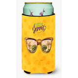 Caroline'S Treasures Beach Sunglasses Yellow Polkadot Beverage Insulator Hugger, Tall, Multicolor